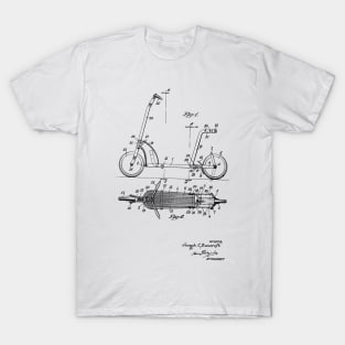 Scooter Vintage Patent Hand Drawing T-Shirt